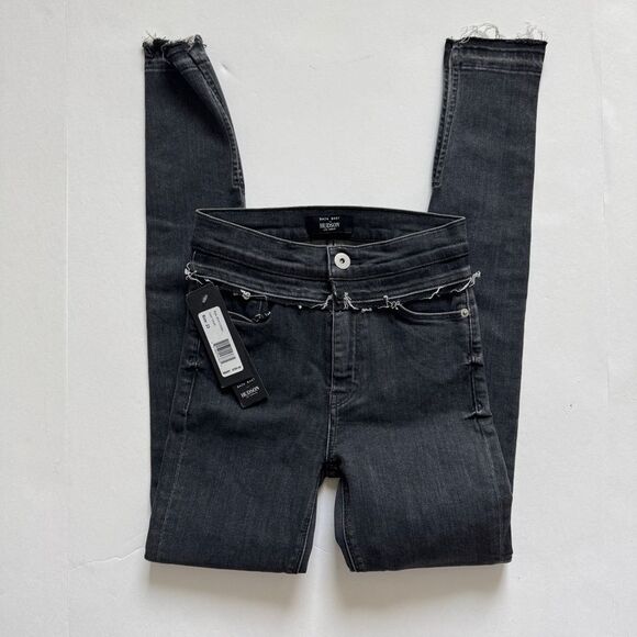 Hudson Baja East Black High Riss Heartbreaker Slim Bootcut Jeans Size 23 NWT - Picture 2 of 9
